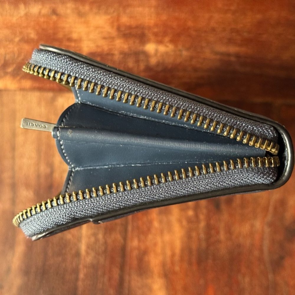 Coach Deep Blue Accordion Long Wallet - Picture 12 of 15